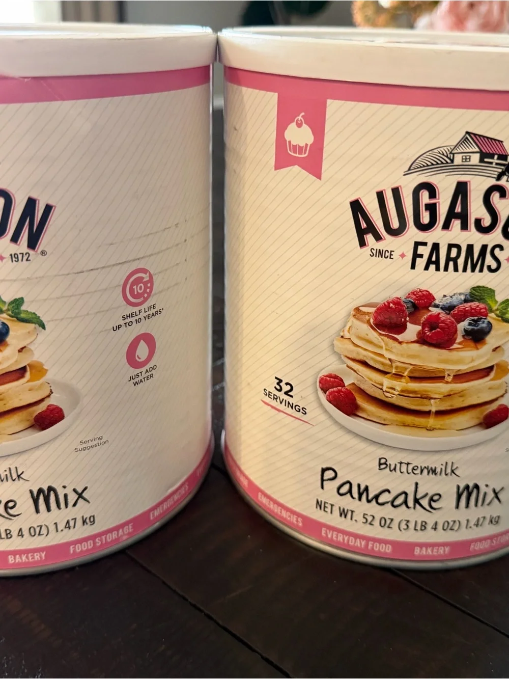 2 Augason Farms Buttermilk Pancake Mix 2 #10 cans